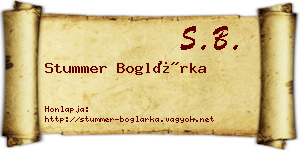 Stummer Boglárka névjegykártya